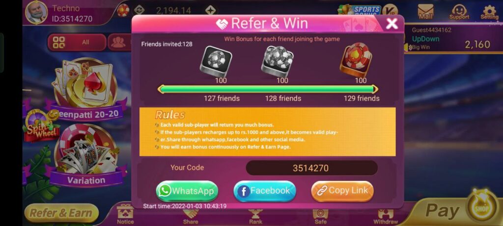 Rummy glee refer and earn